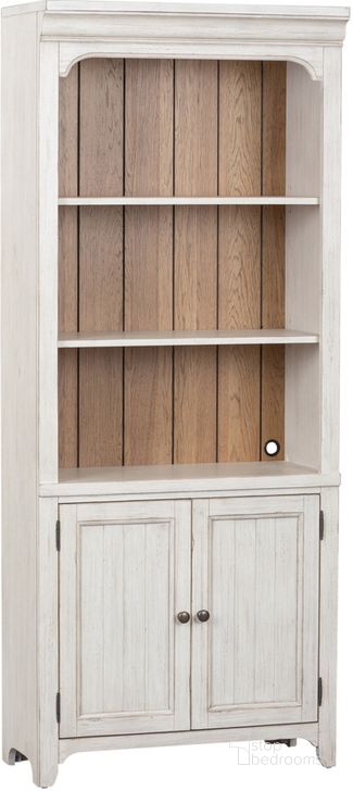 The appearance of Farmhouse Reimagined Bookcase designed by Liberty in the transitional interior design. This antique white and chestnut piece of furniture  was selected by 1StopBedrooms from Farmhouse Reimagined Collection to add a touch of cosiness and style into your home. Sku: 652-HO201. Product Type: Bookcase. Material: Pine. Image1