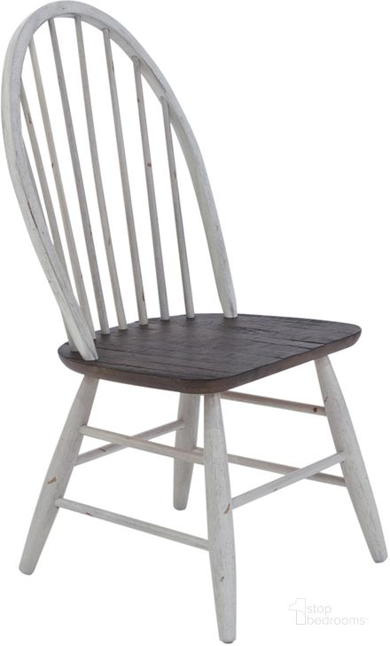 The appearance of Farmhouse Windsor Back Side Chair Set Of 2 designed by Liberty in the transitional interior design. This white piece of furniture  was selected by 1StopBedrooms from Farmhouse Collection to add a touch of cosiness and style into your home. Sku: 139WH-C1000S. Product Type: Side Chair. Material: Rubberwood. Image1