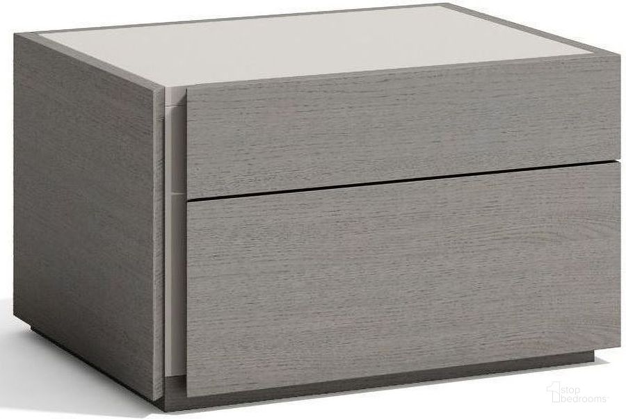The appearance of Faro Grey Left Nightstand designed by J&M in the modern / contemporary interior design. This grey piece of furniture  was selected by 1StopBedrooms from Faro Collection to add a touch of cosiness and style into your home. Sku: 17868-NSL. Product Type: Nightstand. Image1