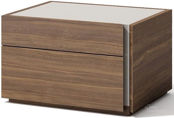 The appearance of Faro Walnut Right Nightstand designed by J&M in the modern / contemporary interior design. This brown piece of furniture  was selected by 1StopBedrooms from Faro Collection to add a touch of cosiness and style into your home. Sku: 17862-NSR. Material: Wood. Product Type: Nightstand. Image1