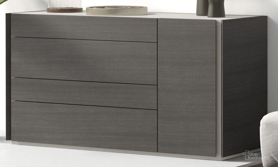 The appearance of Faro Natural Grey Lacquer Dresser designed by J&M in the modern / contemporary interior design. This dark grey piece of furniture  was selected by 1StopBedrooms from Faro Collection to add a touch of cosiness and style into your home. Sku: 1786722-D. Material: Wood. Product Type: Dresser. Image1