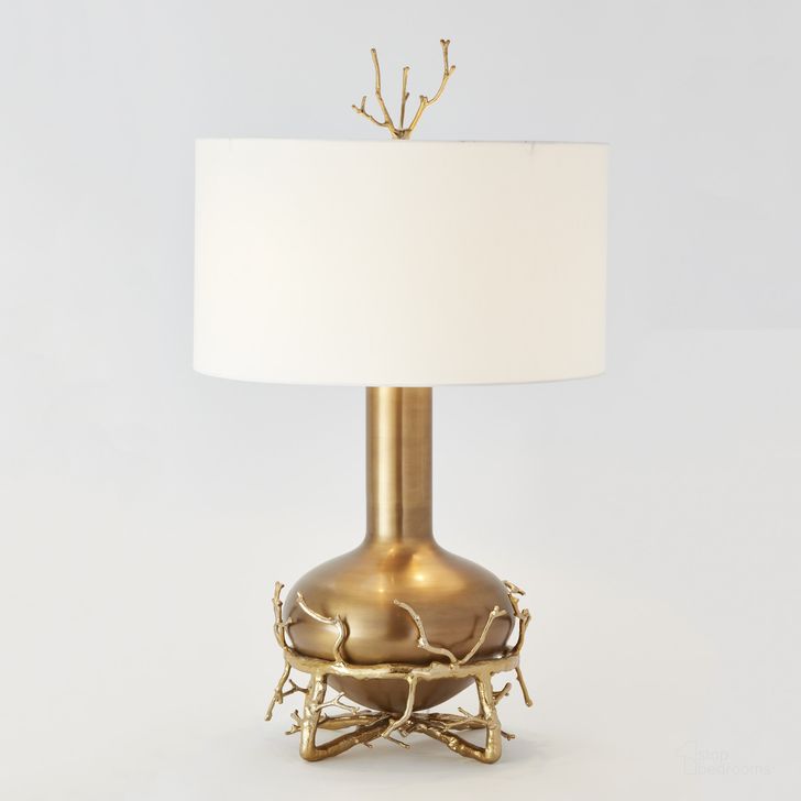 The appearance of Fat Brass Twig Table Lamp In Gold designed by Global Views in the modern / contemporary interior design. This gold piece of furniture  was selected by 1StopBedrooms from Fat Collection to add a touch of cosiness and style into your home. Sku: 9.92234. Product Type: Table Lamp. Material: Brass. Image1