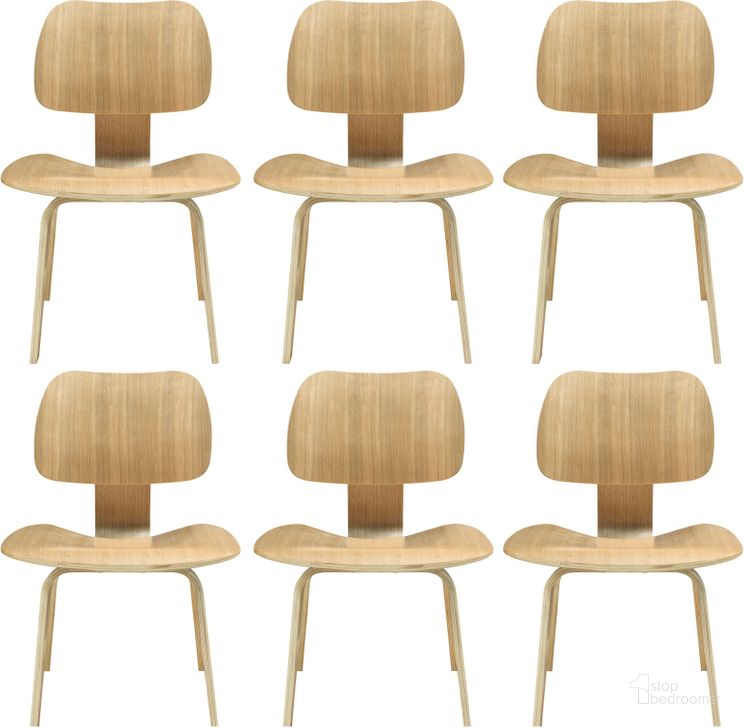 The appearance of Fathom Natural Dining Chairs Set of 6 designed by Modway in the modern / contemporary interior design. This natural piece of furniture  was selected by 1StopBedrooms from Fathom Collection to add a touch of cosiness and style into your home. Sku: EEI-910-NAT. Product Type: Dining Chair. Material: Plywood. Image1