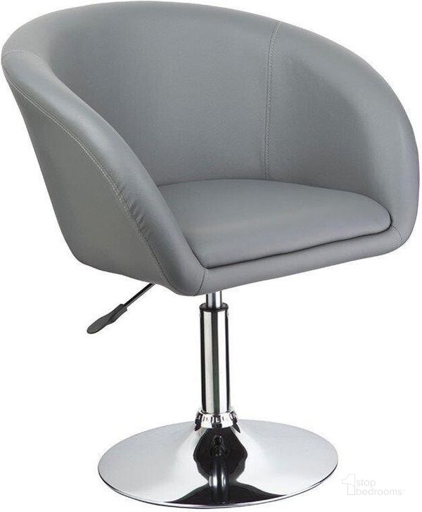 The appearance of Faux Leather Adjustable Swivel Coffee Chair In Gray designed by Best Master Furniture in the modern / contemporary interior design. This gray piece of furniture  was selected by 1StopBedrooms from  to add a touch of cosiness and style into your home. Sku: WY440G. Material: Faux Leather. Product Type: Swivel Chair.