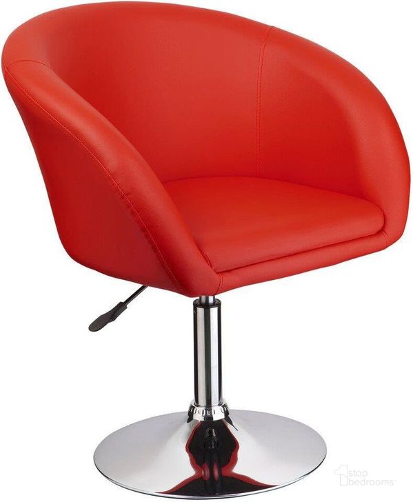 The appearance of Faux Leather Swivel Coffee Chair In Red And Chrome Legs designed by Best Master Furniture in the modern / contemporary interior design. This red piece of furniture  was selected by 1StopBedrooms from  to add a touch of cosiness and style into your home. Sku: WY440R. Material: Faux Leather. Product Type: Swivel Chair.