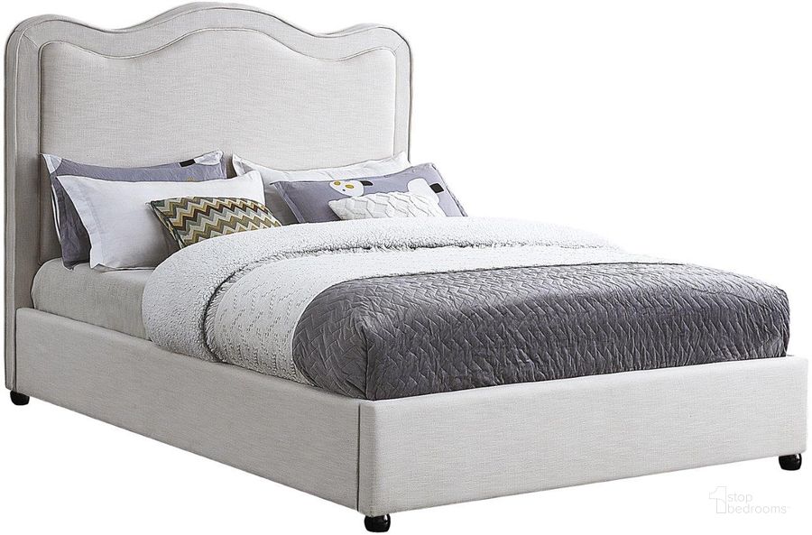 The appearance of Felix Linen Textured Fabric Queen Bed In Cream designed by Meridian in the transitional interior design. This cream piece of furniture  was selected by 1StopBedrooms from Felix Collection to add a touch of cosiness and style into your home. Sku: FelixCream-Q-1;FelixCream-Q-2. Material: Wood. Product Type: Bed. Bed Size: Queen. Image1