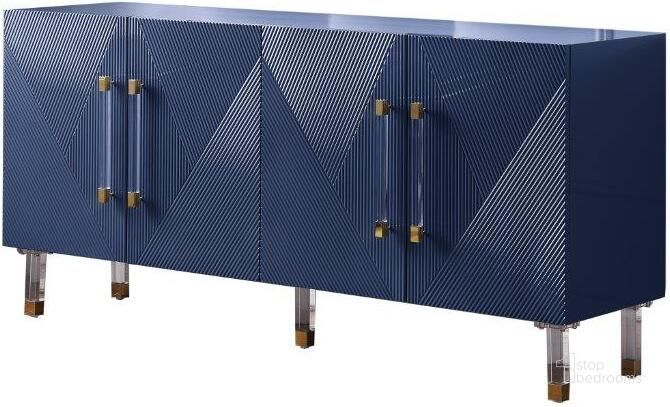 The appearance of Fenella 65 Inch Modern Wood Sideboard With Gold Accent In Navy designed by Best Master Furniture in the modern / contemporary interior design. This navy piece of furniture  was selected by 1StopBedrooms from Fenella Collection to add a touch of cosiness and style into your home. Sku: T1951NS. Material: Wood. Product Type: Sideboard. Image1