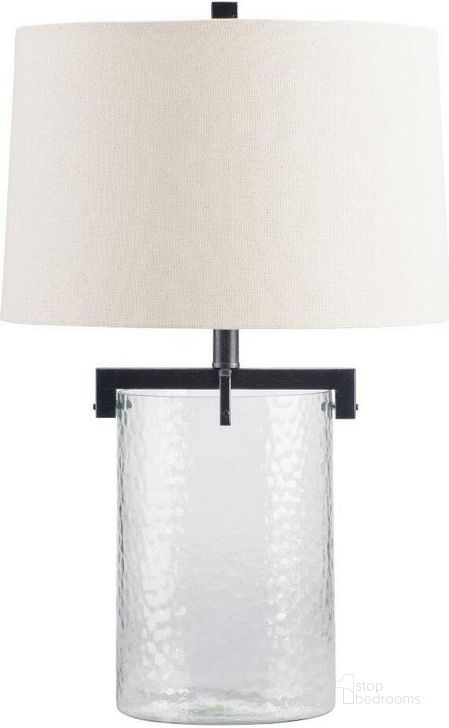 The appearance of Fentonley Clear/Antique Black Glass Table Lamp designed by Signature Design by Ashley in the transitional interior design. This clear/antique black piece of furniture  was selected by 1StopBedrooms from Fentonley Collection to add a touch of cosiness and style into your home. Sku: L430724. Material: Glass. Product Type: Table Lamp. Image1