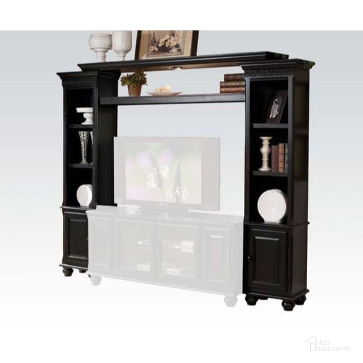 The appearance of Ferla Entertainment Center In Black designed by ACME in the  interior design. This black piece of furniture  was selected by 1StopBedrooms from Ferla Collection to add a touch of cosiness and style into your home. Sku: 91100;91101;91102. Material: Wood. Product Type: Entertainment Center.