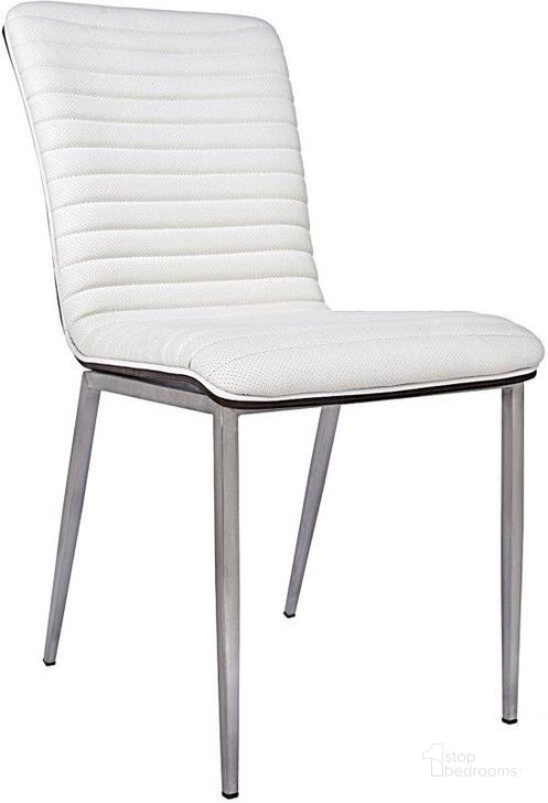 The appearance of Fernanada Dining Chair Set Of 2 In White designed by Bellini Modern Living in the modern / contemporary interior design. This white piece of furniture  was selected by 1StopBedrooms from Fernanada Collection to add a touch of cosiness and style into your home. Sku: Fernanda WHT. Product Type: Dining Chair. Material: Stainless Steel. Image1