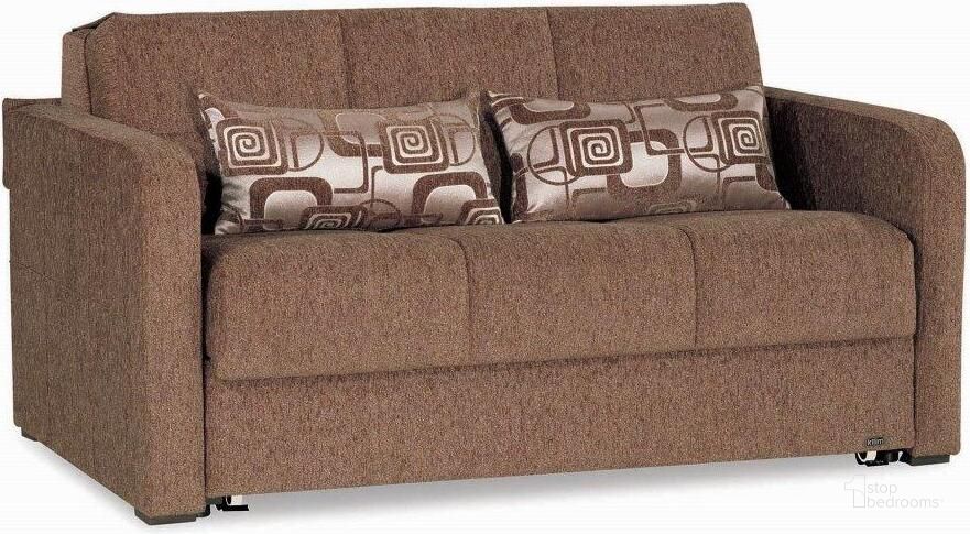 The appearance of Ferra Fashion Upholstered Convertible Sofabed with Storage In Brown designed by Casamode in the modern / contemporary interior design. This brown piece of furniture  was selected by 1StopBedrooms from Ferra Fashion Collection to add a touch of cosiness and style into your home. Sku: FER-SB-BN. Product Type: Sofa Bed. Material: Chenille. Image1