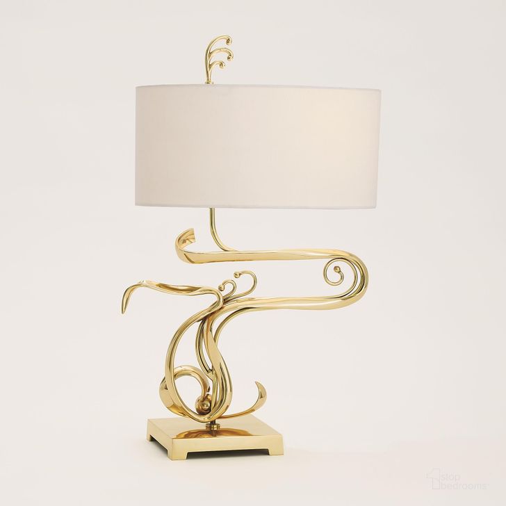 The appearance of Fete Table Lamp In Brass designed by Global Views in the modern / contemporary interior design. This brass piece of furniture  was selected by 1StopBedrooms from Fete Collection to add a touch of cosiness and style into your home. Sku: 7.9119. Product Type: Table Lamp. Material: Brass. Image1