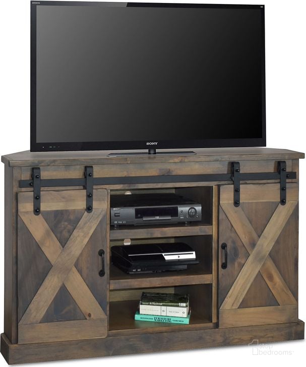 The appearance of Farmhouse Barnwood 56 Corner TV Console designed by Legends Furniture in the rustic / southwestern interior design. This light brown piece of furniture  was selected by 1StopBedrooms from Farmhouse Collection to add a touch of cosiness and style into your home. Sku: FH1322.BNW. Material: Wood. Product Type: TV Stands and TV Console.