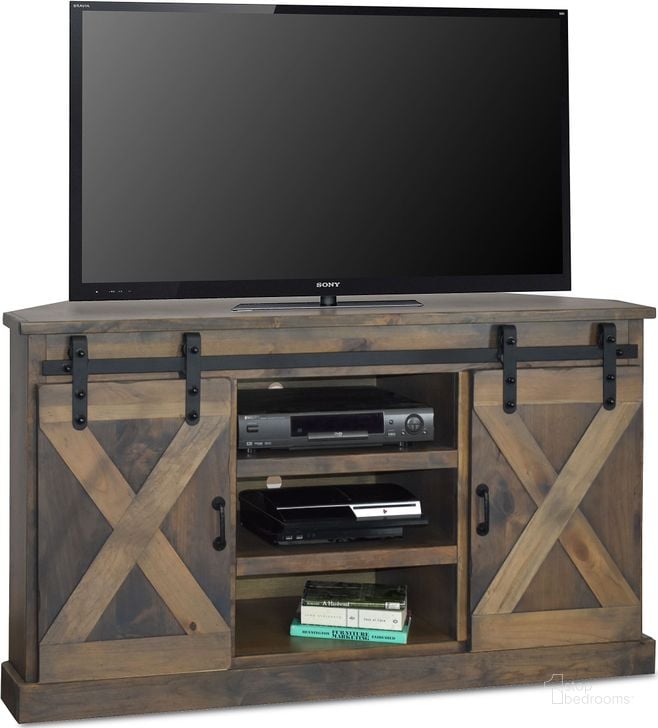 The appearance of Farmhouse Barnwood 66 Corner TV Console designed by Legends Furniture in the rustic / southwestern interior design. This light brown piece of furniture  was selected by 1StopBedrooms from Farmhouse Collection to add a touch of cosiness and style into your home. Sku: FH1422.BNW. Material: Wood. Product Type: TV Stands and TV Console.