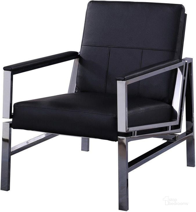 The appearance of Fifth Avenue Faux Leather And Stainless Steel Accent Chair In Black designed by Best Master Furniture in the modern / contemporary interior design. This black piece of furniture  was selected by 1StopBedrooms from Fifth Avenue Collection to add a touch of cosiness and style into your home. Sku: HL2937B. Material: Faux Leather. Product Type: Accent Chair. Image1