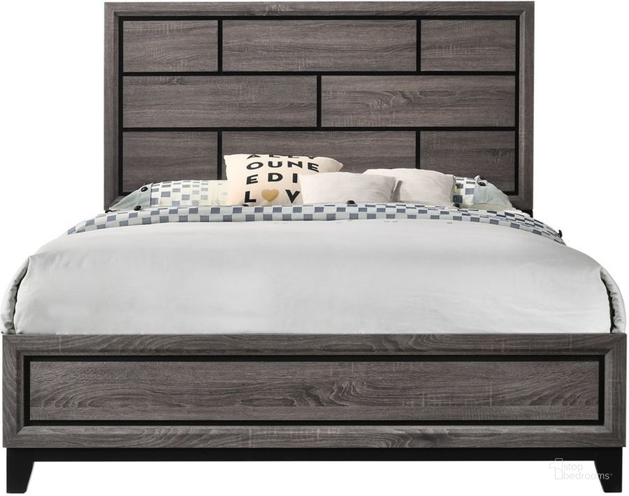 The appearance of Crown Mark Akerson Queen Panel Bed in Grey designed by Crown Mark in the modern / contemporary interior design. This gray piece of furniture  was selected by 1StopBedrooms from Akerson Collection to add a touch of cosiness and style into your home. Sku: B4620-Q-HBFB;B4620-KQ-RAIL. Bed Type: Panel Bed. Material: Wood. Product Type: Panel Bed. Bed Size: Queen. Image1
