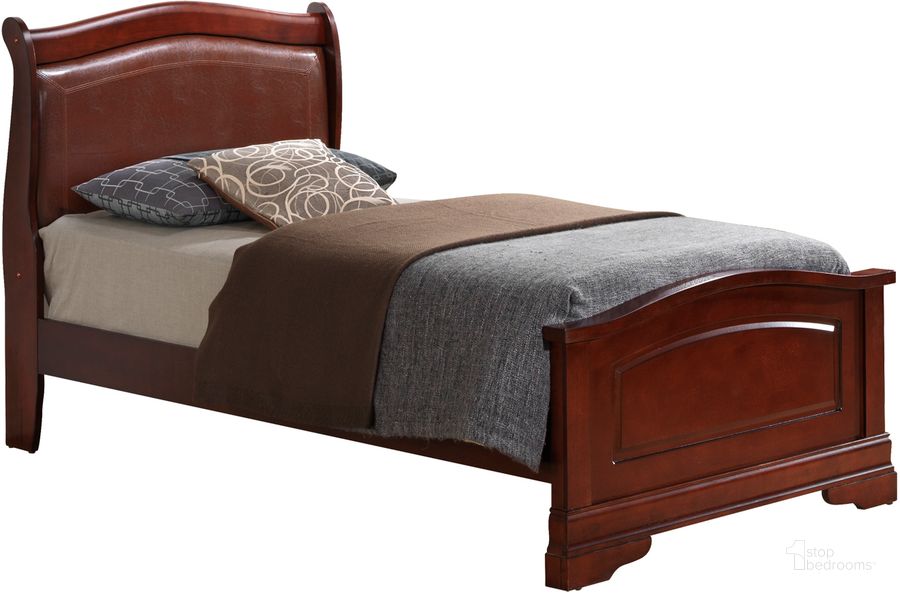 The appearance of Glory Furniture G3100 Twin Low Profile with PU Bed in Cherry designed by Glory in the traditional interior design. This cherry piece of furniture  was selected by 1StopBedrooms from G3100 Collection to add a touch of cosiness and style into your home. Sku: G3100C-TB2-Twin Bed  Headboard;G3100C-TB2-Twin Bed  Footboard;G3100C-TB2-Twin Bed  Rails. Bed Type: Panel Bed. Material: Wood. Product Type: Panel Bed. Bed Size: Twin. Image1