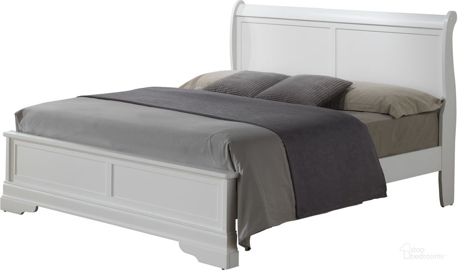 The appearance of Glory Furniture G3190 Full Low Profile Bed in White designed by Glory in the traditional interior design. This white piece of furniture  was selected by 1StopBedrooms from G3190 Collection to add a touch of cosiness and style into your home. Sku: G3190E-FB3-Full  Bed  Headboard;G3190E-FB3-Full Bed  Footboard;G3190E-FB3-Full Bed  Rails. Bed Type: Sleigh Bed. Material: Wood. Product Type: Sleigh Bed. Bed Size: Full. Image1