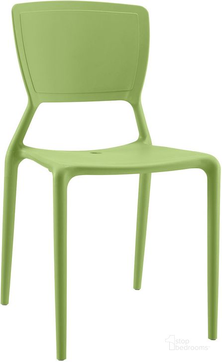 The appearance of Fine Dining Side Chair In Green designed by Modway in the modern / contemporary interior design. This green piece of furniture  was selected by 1StopBedrooms from Fine Collection to add a touch of cosiness and style into your home. Sku: EEI-1705-GRN. Material: Polypropylene. Product Type: Side Chair. Image1