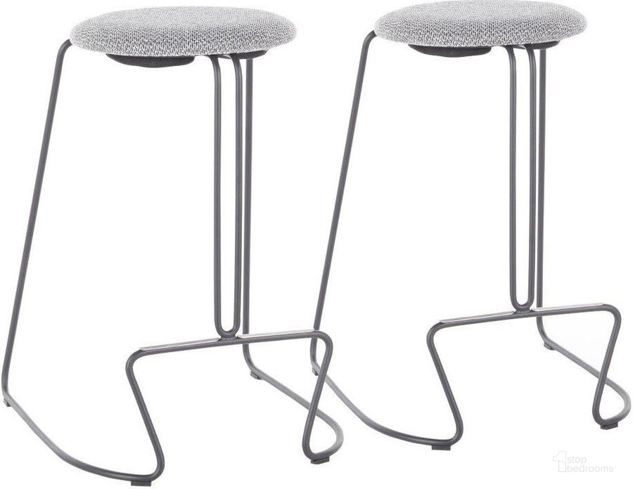 The appearance of Finn Contemporary Counter Stool In Grey Steel And Charcoal Fabric - Set Of 2 designed by Lumisource in the modern / contemporary interior design. This grey piece of furniture  was selected by 1StopBedrooms from Finn Collection to add a touch of cosiness and style into your home. Sku: B26-FINN GYFCHAR2. Material: Polyester. Product Type: Barstool. Image1