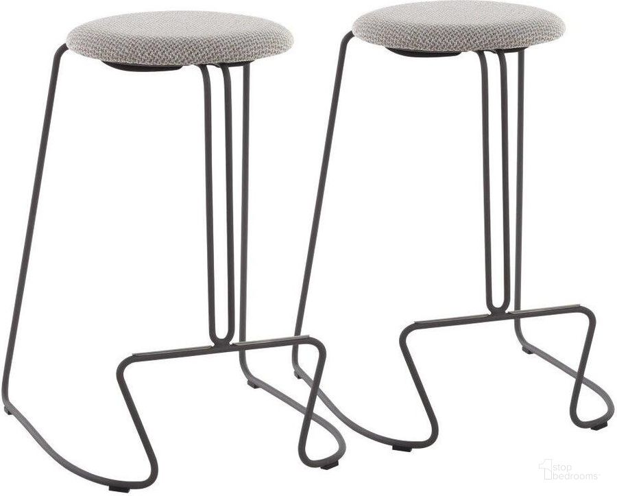 The appearance of Finn Contemporary Counter Stool In Grey Steel And Light Grey Fabric - Set Of 2 designed by Lumisource in the modern / contemporary interior design. This grey piece of furniture  was selected by 1StopBedrooms from Finn Collection to add a touch of cosiness and style into your home. Sku: B26-FINN GYLGY2. Material: Polyester. Product Type: Barstool. Image1
