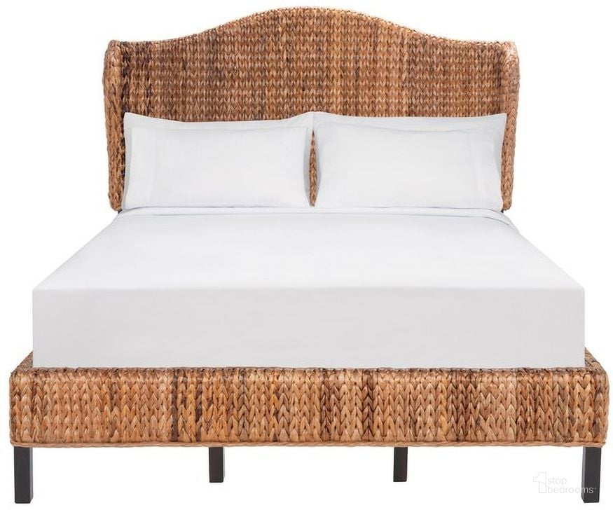 The appearance of Finola Rattan Queen Bed in Espresso BED8002B-Q designed by Safavieh in the modern / contemporary interior design. This dark espresso piece of furniture  was selected by 1StopBedrooms from Finola Collection to add a touch of cosiness and style into your home. Sku: BED8002B-Q. Bed Type: Panel Bed. Material: Wood. Product Type: Panel Bed. Bed Size: Queen. Image1