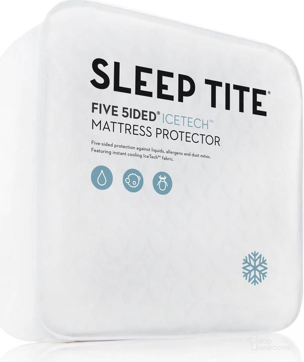 The appearance of Five 5ided IceTech Cal King Mattress Protector designed by Malouf in the modern / contemporary interior design. This white piece of furniture  was selected by 1StopBedrooms from Five 5Ided Icetech Collection to add a touch of cosiness and style into your home. Sku: SLICCK5P. Product Type: Mattress Protector. Image1