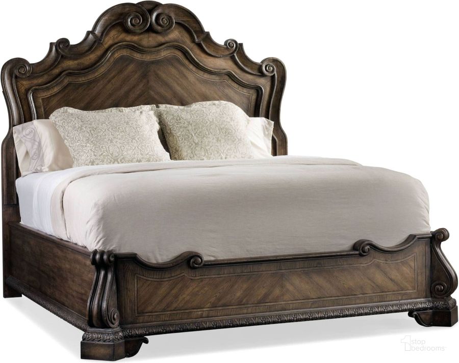 The appearance of Rhapsody Brown King Panel Bed designed by Hooker in the traditional interior design. This brown piece of furniture  was selected by 1StopBedrooms from Rhapsody Collection to add a touch of cosiness and style into your home. Sku: 5070-90267;5070-90268;5070-90269. Bed Type: Panel Bed. Material: Wood. Product Type: Panel Bed. Bed Size: King. Image1