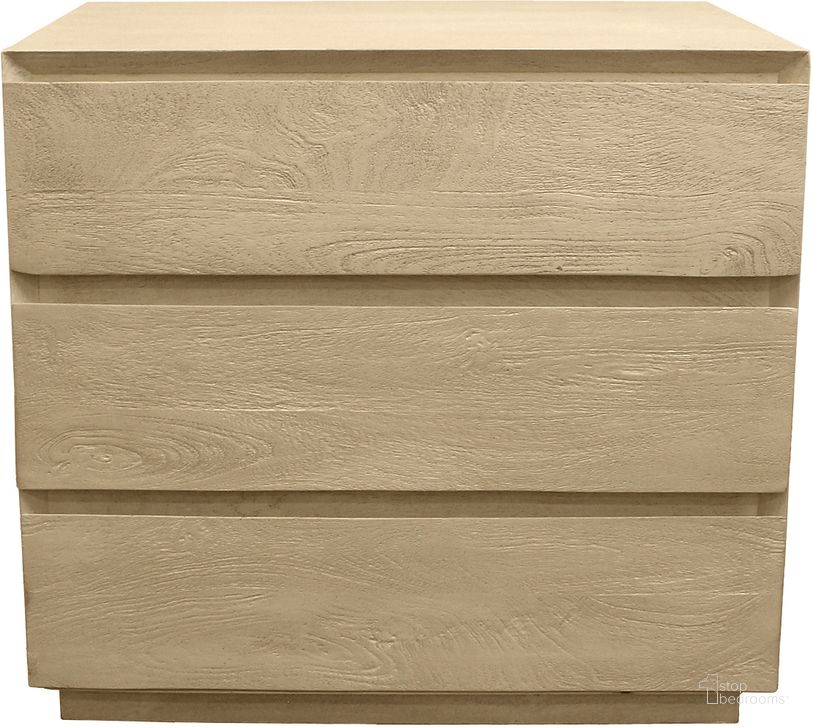 The appearance of Flagstaff 26 Inch 3 Drawer Nightstand In Natural and Stone designed by Moti in the  interior design. This natural and stone piece of furniture  was selected by 1StopBedrooms from Flagstaff Collection to add a touch of cosiness and style into your home. Sku: 77014001. Material: Wood. Product Type: Nightstand. Image1