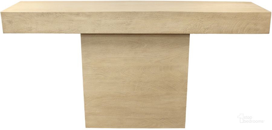 The appearance of Flagstaff 60 Inch Console Table In Natural and Stone designed by Moti in the  interior design. This natural and stone piece of furniture  was selected by 1StopBedrooms from Flagstaff Collection to add a touch of cosiness and style into your home. Sku: 77005001. Material: Wood. Product Type: Console Table. Image1