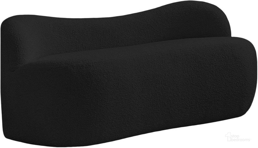 The appearance of Flair Black Boucle Fabric Bench designed by Meridian in the modern / contemporary interior design. This black piece of furniture  was selected by 1StopBedrooms from Flair Collection to add a touch of cosiness and style into your home. Sku: 119Black. Material: Fabric. Product Type: Bench. Image1