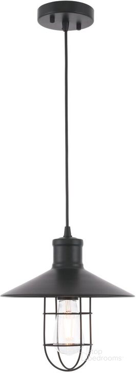 The appearance of Flaneur 1 Light Black Pendant designed by Elegant Lighting in the transitional interior design. This black piece of furniture  was selected by 1StopBedrooms from Flaneur Collection to add a touch of cosiness and style into your home. Sku: LD7505BK. Product Type: Pendant Lighting. Material: Iron. Image1