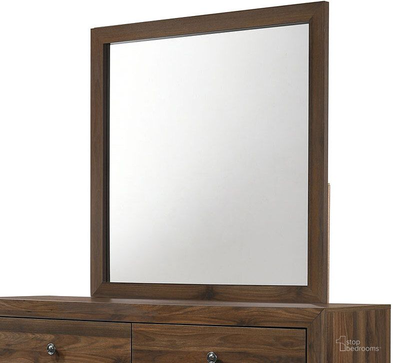 The appearance of Flavien Roma Brown Cherry Dresser Mirror designed by Atelier Home in the modern / contemporary interior design. This brown cherry piece of furniture  was selected by 1StopBedrooms from Flavien Roma Collection to add a touch of cosiness and style into your home. Sku: B9250-11. Product Type: Dresser Mirror. Image1