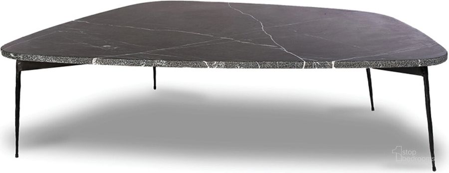 The appearance of Flint Black Marble And Black Iron Legs, Large Coffee Table designed by Mobital in the modern / contemporary interior design. This black piece of furniture  was selected by 1StopBedrooms from Flint Collection to add a touch of cosiness and style into your home. Sku: WCO-FLIN-MBLA-LARGE. Material: Marble. Product Type: Coffee Table. Image1