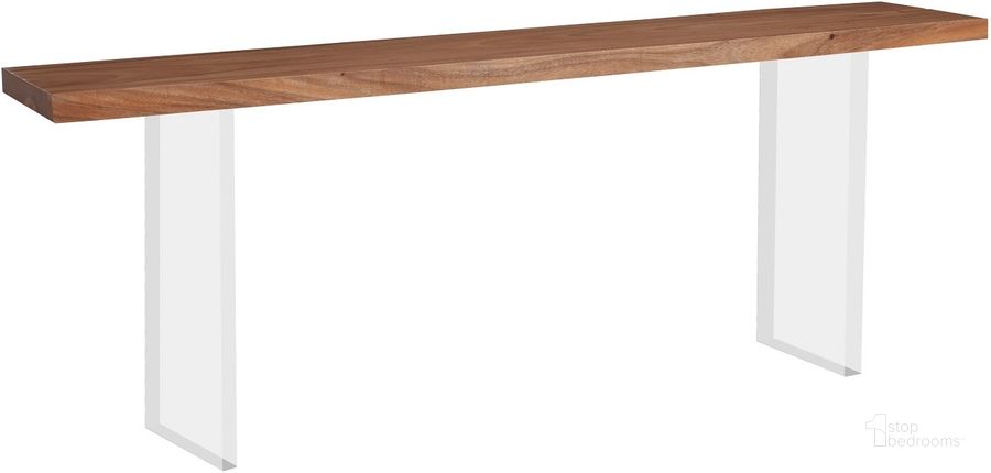 The appearance of Floating Console Table With Acrylic Legs In Brown TH101690 designed by Phillips Collection in the modern / contemporary interior design. This brown piece of furniture  was selected by 1StopBedrooms from Floating Collection to add a touch of cosiness and style into your home. Sku: TH101690. Material: Wood. Product Type: Console Table.