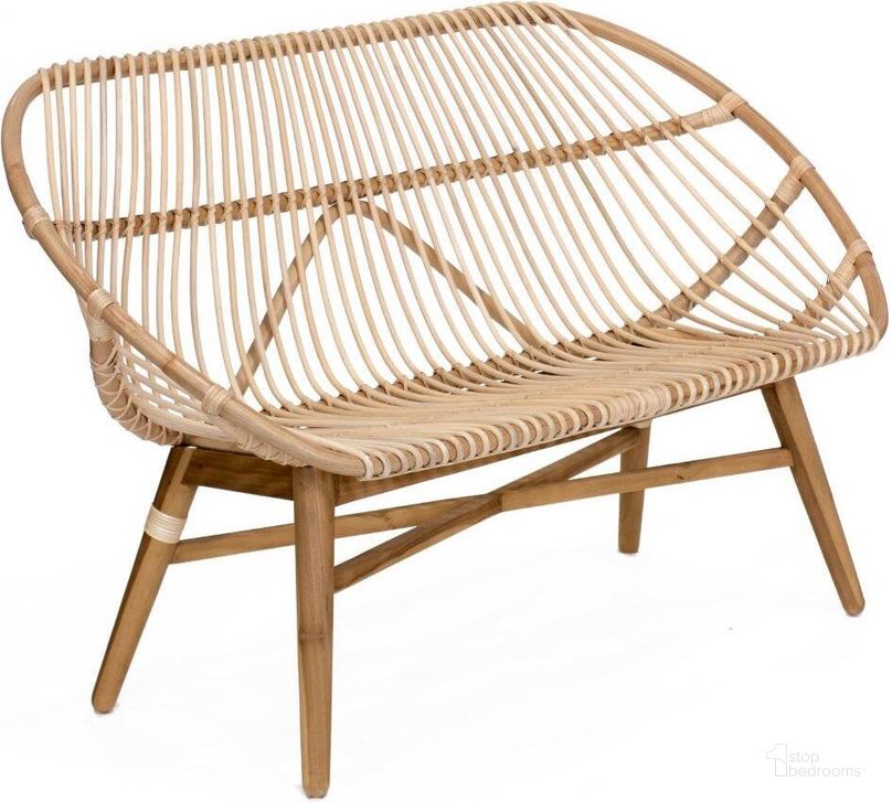 The appearance of Florida Natural Rattan Sofa Bench designed by Padmas Plantation in the modern / contemporary interior design. This natural rattan piece of furniture  was selected by 1StopBedrooms from Florida Collection to add a touch of cosiness and style into your home. Sku: FLO03. Product Type: Bench. Material: Rattan. Image1