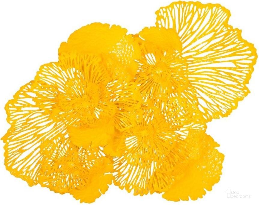 The appearance of Flower Wall Art TH83079 designed by Phillips Collection in the modern / contemporary interior design. This yellow piece of furniture  was selected by 1StopBedrooms from  to add a touch of cosiness and style into your home. Sku: TH83079. Material: Metal. Product Type: Wall Decor. Image1