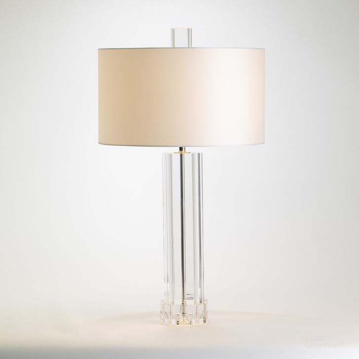 The appearance of Fluted Crystal Column Table Lamp In Clear designed by Global Views in the modern / contemporary interior design. This clear piece of furniture  was selected by 1StopBedrooms from Fluted Collection to add a touch of cosiness and style into your home. Sku: 8.82477. Product Type: Table Lamp. Material: Crystal. Image1