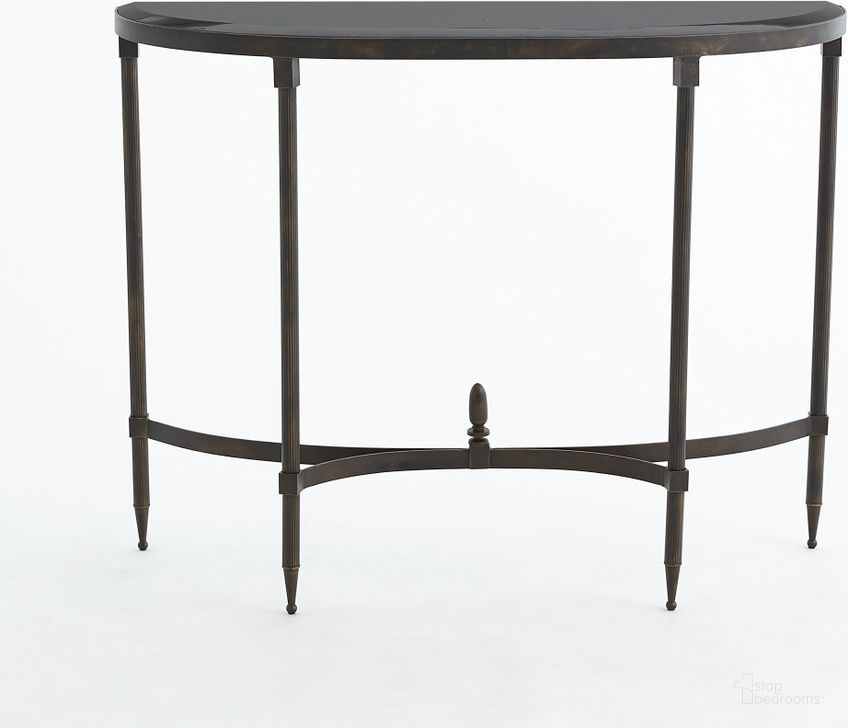 The appearance of Fluted Iron Console In Bronze designed by Global Views in the modern / contemporary interior design. This bronze piece of furniture  was selected by 1StopBedrooms from Fluted Collection to add a touch of cosiness and style into your home. Sku: 8.80865. Product Type: Console. Material: Iron. Image1