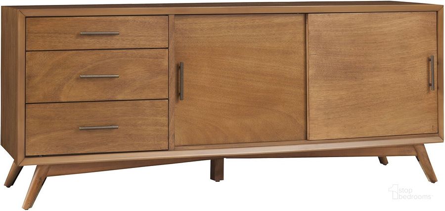 The appearance of Flynn Acorn Large TV Console designed by Alpine in the modern / contemporary interior design. This brown piece of furniture  was selected by 1StopBedrooms from Flynn Collection to add a touch of cosiness and style into your home. Sku: 966-10. Material: Wood. Product Type: TV Stands and TV Console. Image1