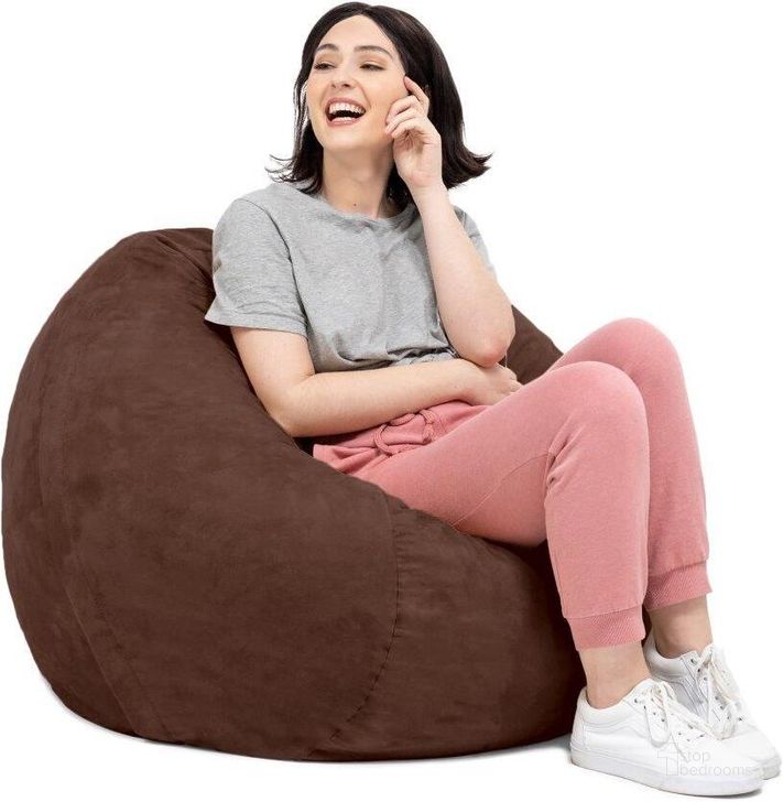 The appearance of Foam Labs 3 Foot Round Bean Bag With Removable Cover In Chocolate designed by Jaxx Bean Bags in the modern / contemporary interior design. This chocolate piece of furniture  was selected by 1StopBedrooms from  to add a touch of cosiness and style into your home. Sku: 10836113. Material: Microsuede. Product Type: Accent Chair. Image1