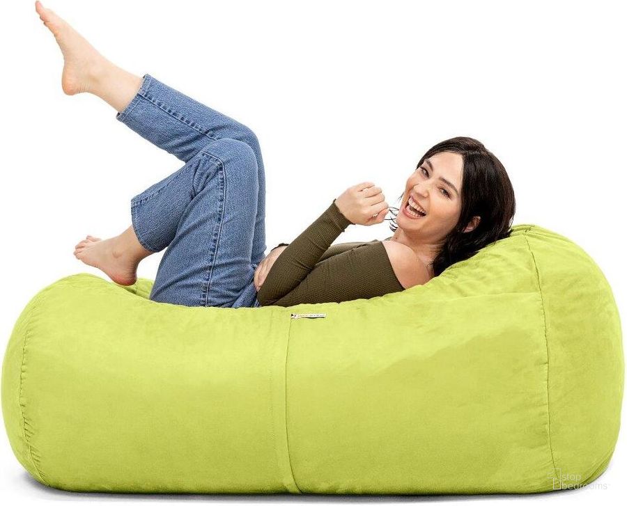 The appearance of Foam Labs 4 Ft Lounger Bean Bag In Lime designed by Jaxx Bean Bags in the traditional interior design. This lime piece of furniture  was selected by 1StopBedrooms from  to add a touch of cosiness and style into your home. Sku: 11641278. Material: Microsuede. Product Type: Accent Chair. Image1
