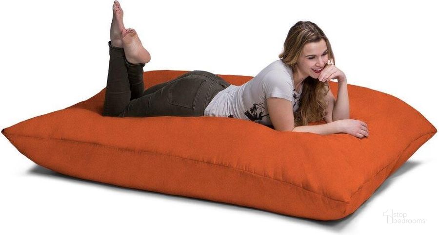 The appearance of Foam Labs 5.5 Ft Pillow Saxx Bean Bag Pillow In Mandarin designed by Jaxx Bean Bags in the modern / contemporary interior design. This orange piece of furniture  was selected by 1StopBedrooms from  to add a touch of cosiness and style into your home. Sku: 10822679. Material: Microsuede. Product Type: Accent Chair. Image1
