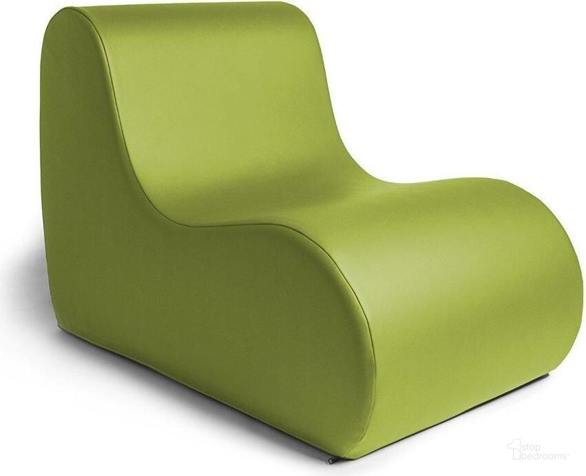 The appearance of Foam Labs Eldwin Large Classroom Foam Chair Premium Vinyl Cover In Green designed by Jaxx Bean Bags in the modern / contemporary interior design. This green piece of furniture  was selected by 1StopBedrooms from  to add a touch of cosiness and style into your home. Sku: 17195186. Product Type: Accent Chair. Material: Vinyl. Image1