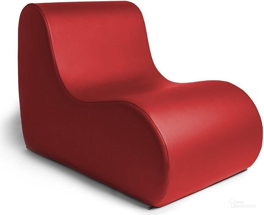 The appearance of Foam Labs Eldwin Large Classroom Foam Chair Premium Vinyl Cover In Red designed by Jaxx Bean Bags in the modern / contemporary interior design. This red piece of furniture  was selected by 1StopBedrooms from  to add a touch of cosiness and style into your home. Sku: 17195409. Product Type: Accent Chair. Material: Vinyl. Image1