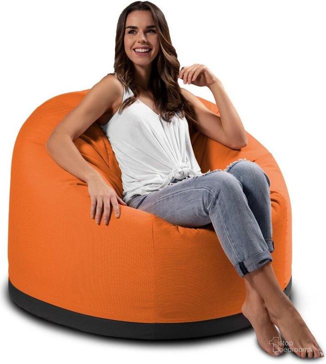 The appearance of Foam Labs Helena Large Round Outdoor Bean Bag Club Chair Sunbrella Tangerine designed by Jaxx Bean Bags in the modern / contemporary interior design. This tangerine piece of furniture  was selected by 1StopBedrooms from  to add a touch of cosiness and style into your home. Sku: 18363530. Material: Fabric. Product Type: Accent Chair. Image1