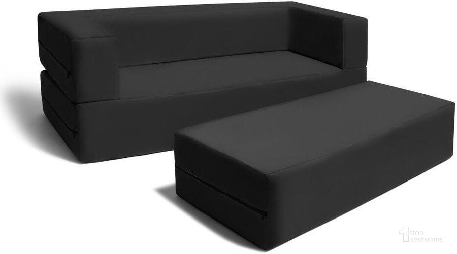 The appearance of Foam Labs Ikeda Big Kids Modular Sofa And Ottoman 17454187 designed by Jaxx Bean Bags in the modern / contemporary interior design. This black piece of furniture  was selected by 1StopBedrooms from  to add a touch of cosiness and style into your home. Sku: 17454187. Material: Microsuede. Product Type: Accent Chair. Image1