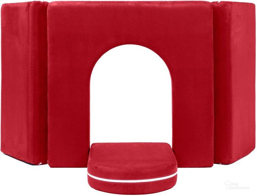 The appearance of Foam Labs Maloree Castle Gate Playtime Furniture For Imaginative Kids In Cherry designed by Jaxx Bean Bags in the modern / contemporary interior design. This cherry piece of furniture  was selected by 1StopBedrooms from  to add a touch of cosiness and style into your home. Sku: 18942276. Material: Microsuede. Product Type: Accent Chair. Image1