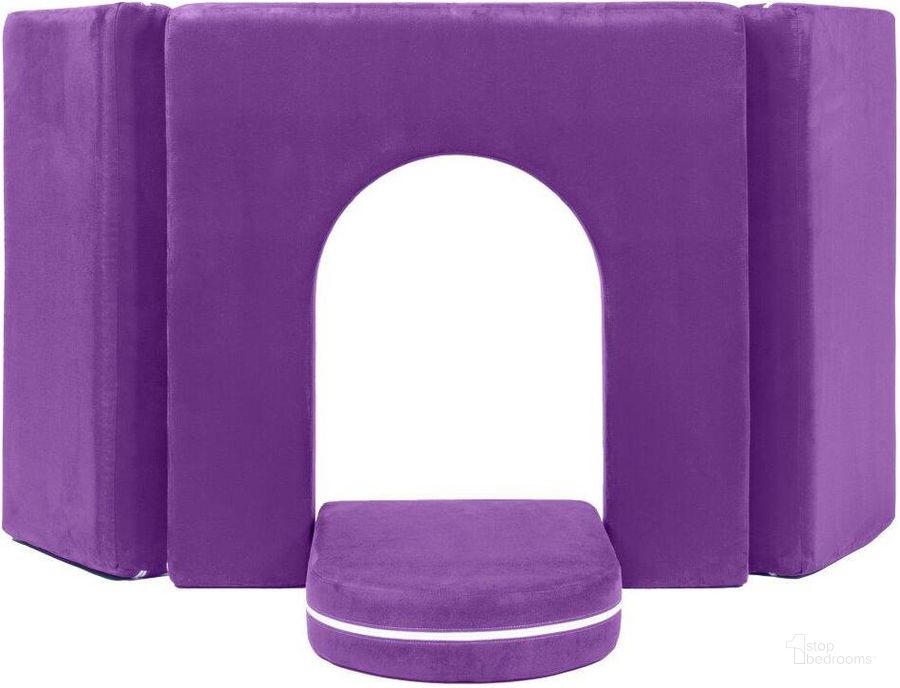 The appearance of Foam Labs Maloree Castle Gate Playtime Furniture For Imaginative Kids In Grape designed by Jaxx Bean Bags in the modern / contemporary interior design. This purple piece of furniture  was selected by 1StopBedrooms from  to add a touch of cosiness and style into your home. Sku: 18942280. Material: Microsuede. Product Type: Accent Chair. Image1