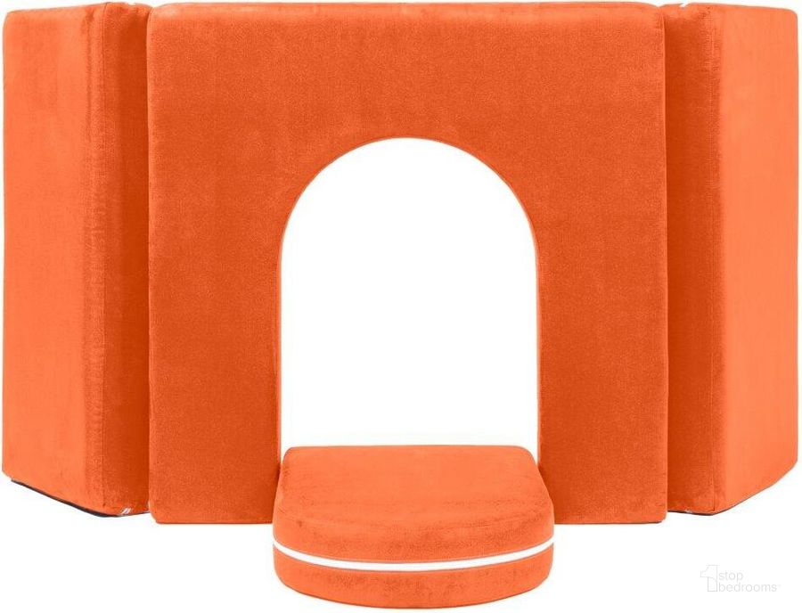 The appearance of Foam Labs Maloree Castle Gate Playtime Furniture For Imaginative Kids In Mandarin designed by Jaxx Bean Bags in the modern / contemporary interior design. This orange piece of furniture  was selected by 1StopBedrooms from  to add a touch of cosiness and style into your home. Sku: 18942679. Material: Microsuede. Product Type: Accent Chair. Image1